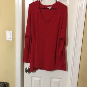 Red V-Neck Sweater
